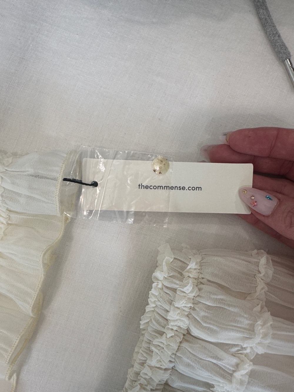 Commense Ivory Two-Piece Smocked Top and Maxi Skirt Set - Picture 4 of 6